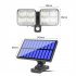 Led Solar Lights 450lm 6000 7000k Infrared Body Sensor Double Head Rotatable Garden Lamp Street Lamp 120LED split