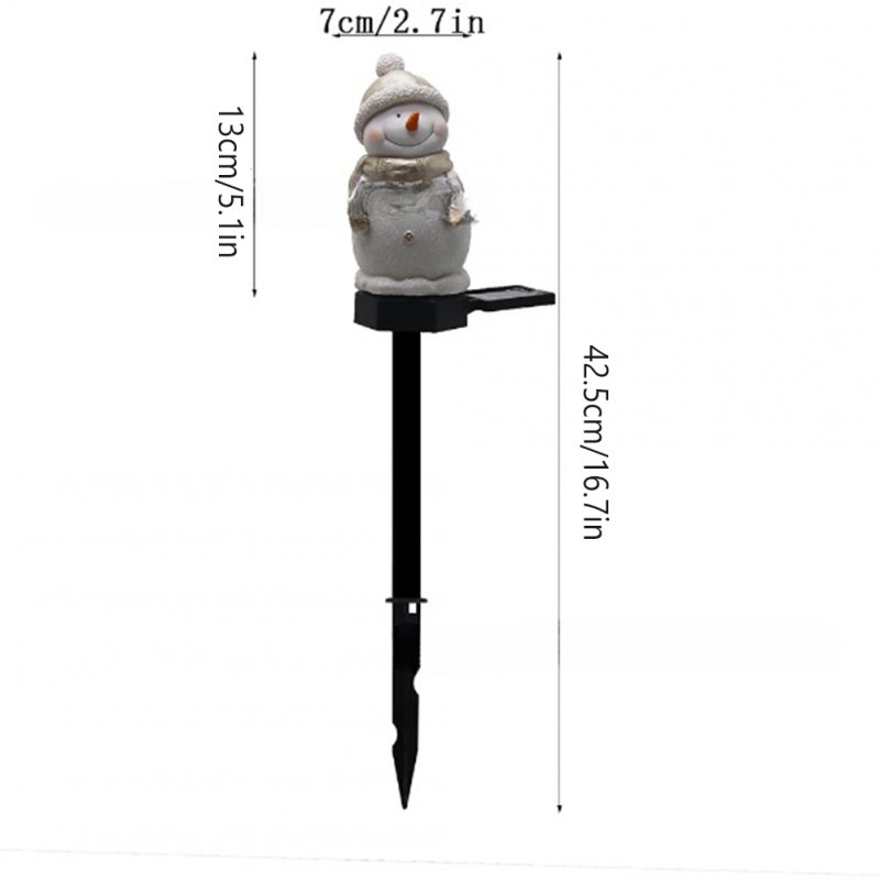 Led Solar Snowman Landscape Light Christmas Resin Light Control Induction Lamp
