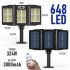 Led Solar Street Light 240 384 648 675led 3 Head Motion Sensor 270 Wide Angle Ip65 Waterproof Remote Control Wall Lamp W785 3