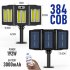 Led Solar Street Light 3 Head Motion Sensor 270 Wide Angle Ip65 Waterproof Remote Control Wall Lamp W786 3   COB   