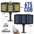 Led Solar Street Light 3 Head Motion Sensor 270 Wide Angle Ip65 Waterproof Remote Control Wall Lamp W786 1   COB   