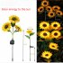 Led Solar Sunflower Lights Ip65 Waterproof Outdoor Landscape Lamp For Courtyard villa garden Decor three heads