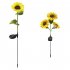 Led Solar Sunflower Lights Ip65 Waterproof Outdoor Landscape Lamp For Courtyard villa garden Decor three heads