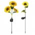 Led Solar Sunflower Lights Ip65 Waterproof Outdoor Landscape Lamp For Courtyard villa garden Decor three heads