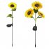Led Solar Sunflower Lights Ip65 Waterproof Outdoor Landscape Lamp For Courtyard villa garden Decor three heads