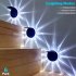 Led Solar Wall Lamp Petal Shaped 8 Modes 90 Degree Adjustable Outdoor Lighting White Light