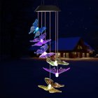 Led Solar Wind-chime Light Butterfly Waterproof Color Changing Lights Outdoor Garden Landscape Decoration Pendant Wind Chime Lamp: Butterfly
