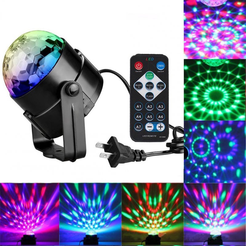 Led Stage  Light Ball Rotation Sensor Music Disco Light For Bar Decoration U.S. plug