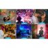 Led Starry Sky Projector Light 9 Modes Colorful Remote Control Night Light Usb Atmosphere Light Projector Light  White 