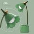 Led Table Lamps Flower Birds Folding Energy Saving Eye Protective Usb Charging Night Light With Pen Holder  green 