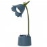 Led Table Lamps Flower Birds Folding Energy Saving Eye Protective Usb Charging Night Light With Pen Holder  blue 