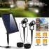 Led Twin Solar Spot Lights 1000lm Ip65 Waterproof Super Bright Automatic On Off Landscape Lighting Lamp Spotlight   double head