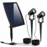 Led Twin Solar Spot Lights 1000lm Ip65 Waterproof Super Bright Automatic On Off Landscape Lighting Lamp Spotlight   double head