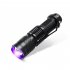 Led Uv Flashlight Zoomable Waterproof Anti Slip 365nm Strong Light Aluminum Alloy Torch With Clip   Purple Light 365 