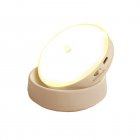 Led Wall Lamps 360 Rotated Motion Sensor Night Light Rechargeable Auto/On/Off Cabinet Light Flashlight Rechargeable model warm yellow