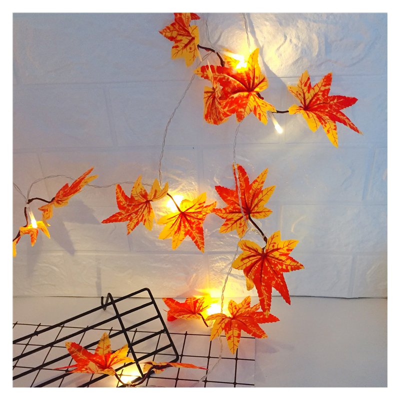 Leds Maple Leaves String Light Decorative Garland Artificial Flowers Led Lamp Battery Powered 3 meters 20 lights