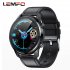 Lemfo LF26 Round Dial Smart Bracelet 150mAh IP67 Waterproof Bluetooth 5 0 1 3 inch Full HD IPS Screen Watch black Brown leather strap