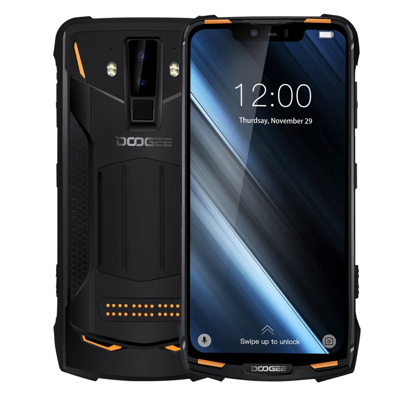 DOOGEE S90C Mobile Phone 6.18inch Display 5050mAh MTK Helio P70 Octa Core 4GB RAM+64GB ROM 16MP+8MP Camera Android 9.0 IP68 Waterproof Orange_European version