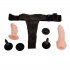Lesbian Strap on Double Dildo Dongs Adjustable Harness Realistic Penis Double Stimulation Anal Sex Toys for Woman Couples  Flesh