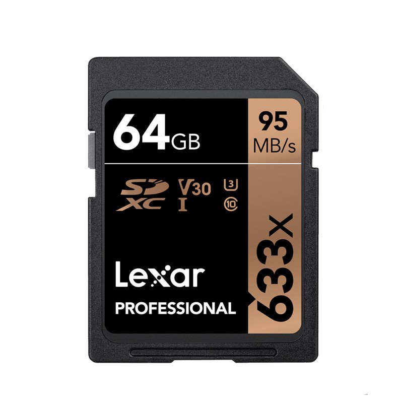 Original LEXAR 633X 64GB SD Memory Card Black