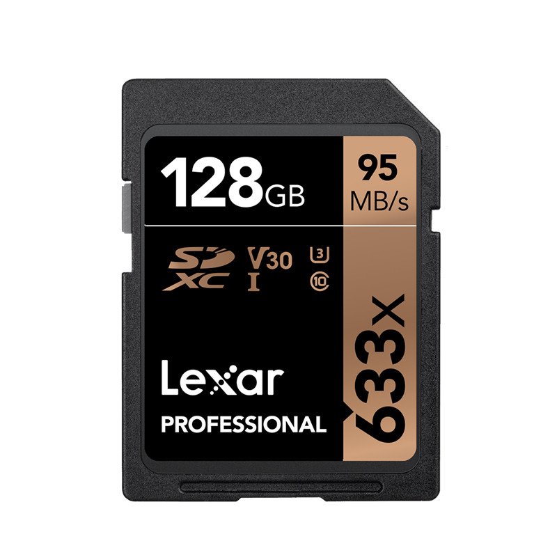 Original LEXAR 633X 128GB SD Memory Card Black