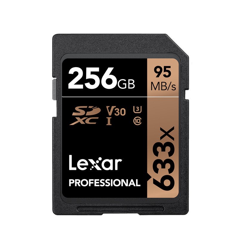 Original LEXAR 633X 256GB SD Memory Card Black