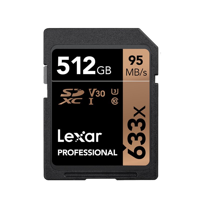 Original LEXAR 633X 512GB SD Memory Card Black