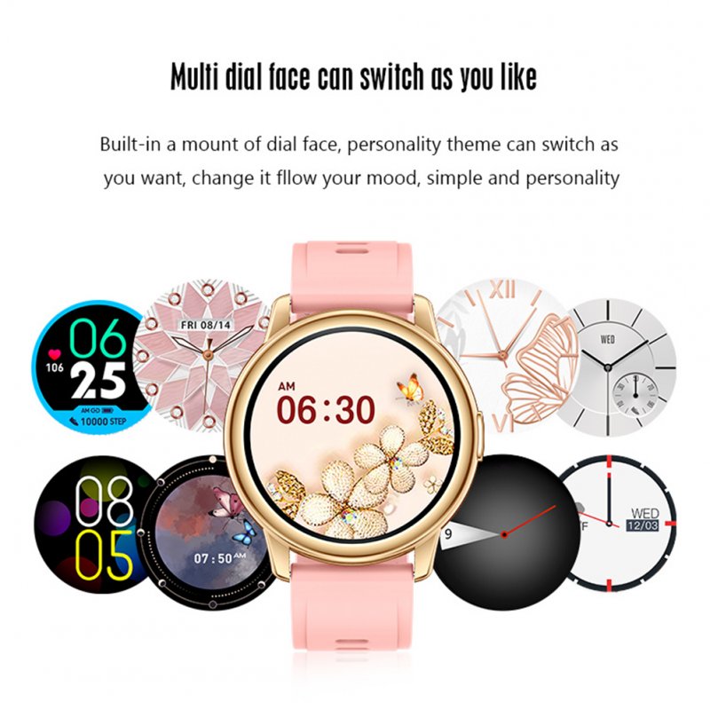Lf28m Bluetooth-compatible 5.0 Smart  Watch 1.28 Inch Full Touch Diy Waterproof Heart Rate Monitor Smartwatch For Phone pink