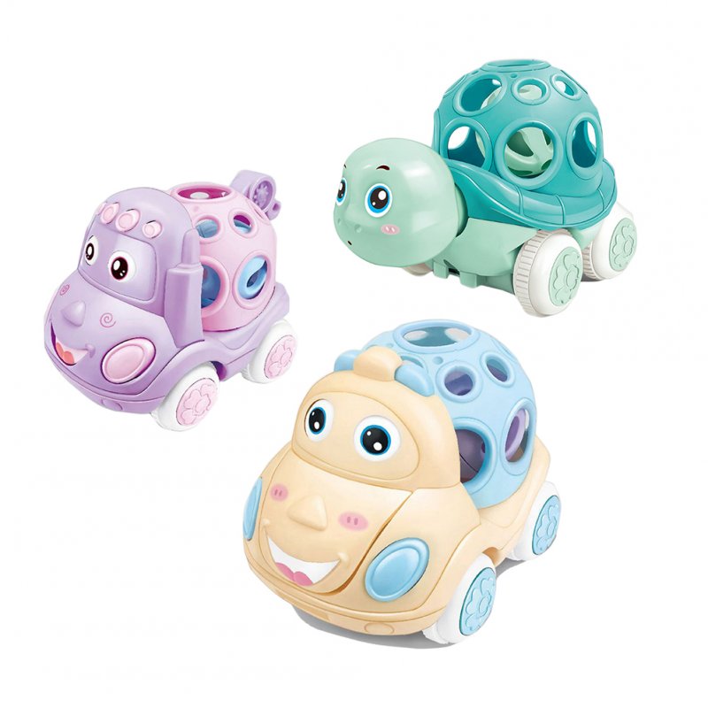 3pcs Baby Cars Toy For Boys Girls Cartoon Animal Inertia Car With Rattles Infant Toys For Birthday Gifts 