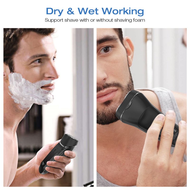 FLYCO FS873 Rechargeable Electric Shaver Razor for Men Washable Beard Trimmer Intelligent Anti-Pinch Face Care Shaving Machine black_Australian regulations