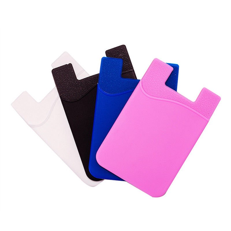 Fashion Simple Adhesive Silicone Card Pocket Money Pouch Case for Cell Phone 