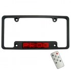License plate holder with LED scrolling message display for installing on vehicles   This license plate holder can be programmed with any user typed scrolling m