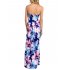 Liebeye Women Wrap Chest Casual Floral Dress Empire Waist Strapless Sleeveless Maxi Dress Long Skirt for Party Summer Beach Red black L