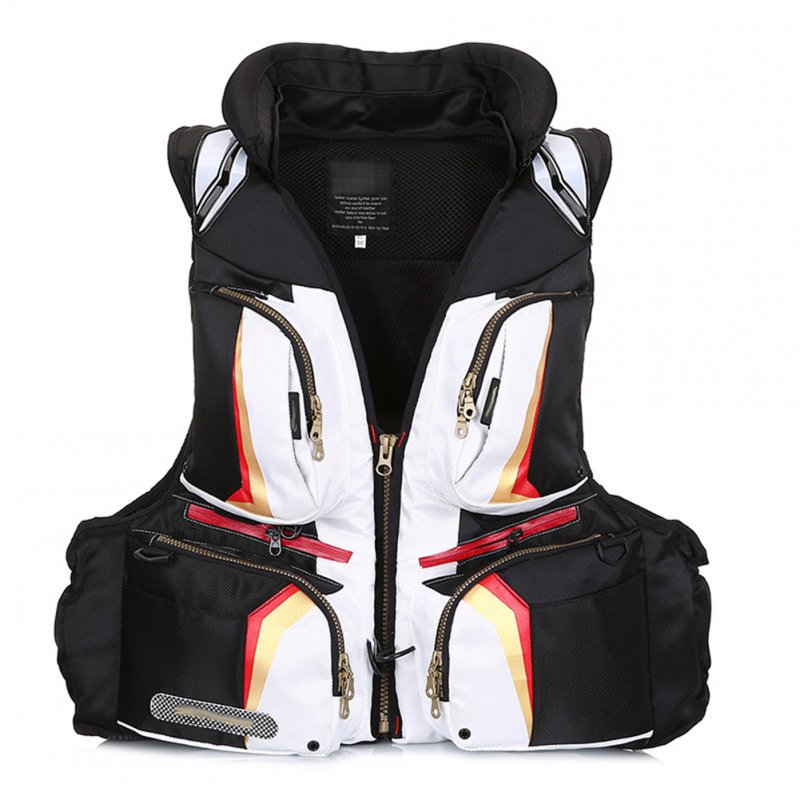 Life Jacket Water Sports Life Vest Swim Jacket With 16 Pockets Breathable Buoyancy Aid Jacket