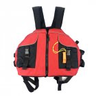 Life Vest with Whistle Swimming Boating Drifting Water Sports Jacket Polyester Adult Life Vest Jacket red_One size-adjustable size