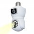 Light Bulb Security Camera 360 Degree WiFi Security Cameras Night Vision 10x Hybrid Zoom for E27 Socket White