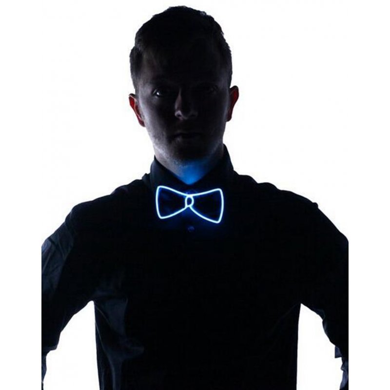 Light Up Bow Tie Blue Light