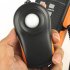 Light weight portable digital light meter detects light from 0 1 to 200 000 Lux and has an easy to read 18mm display that shows readings in Lux or FC
