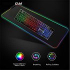 Lighting Mouse Pad Anti slip RCB Colorful Gaming Mouse Mat 800 300 4MM  350 250 3MM black 800   300   4MM