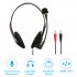Lightweight 3 5mm Plug Wired Headphones With HD Microphone Office Home Working Gamer Headset black
