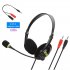 Lightweight 3 5mm Plug Wired Headphones With HD Microphone Office Home Working Gamer Headset black