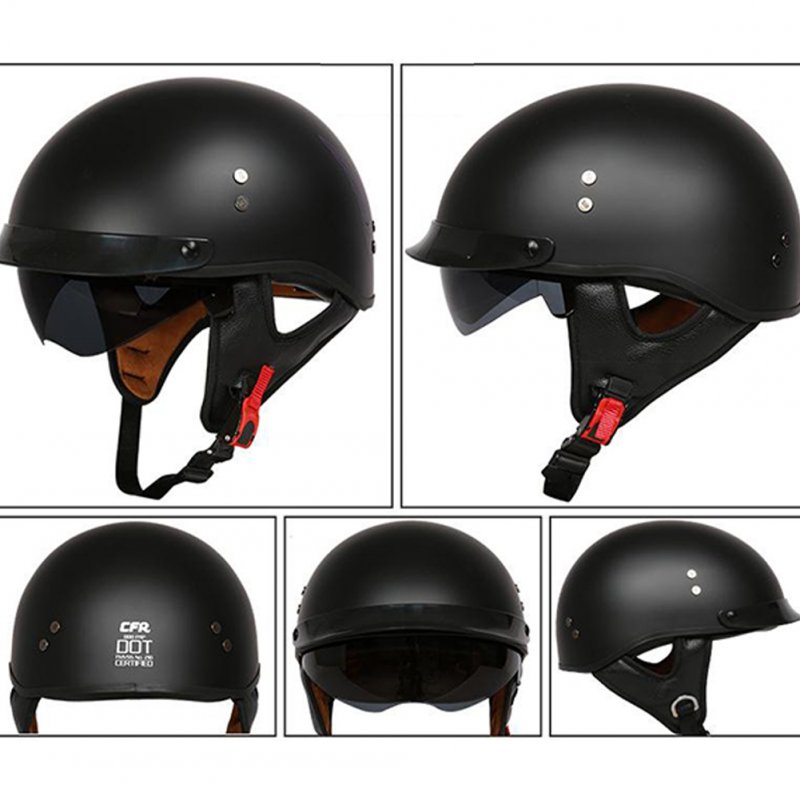Retro Helemt Half Face Motorcylce Hat FRP Prince Helmet Sub black XL