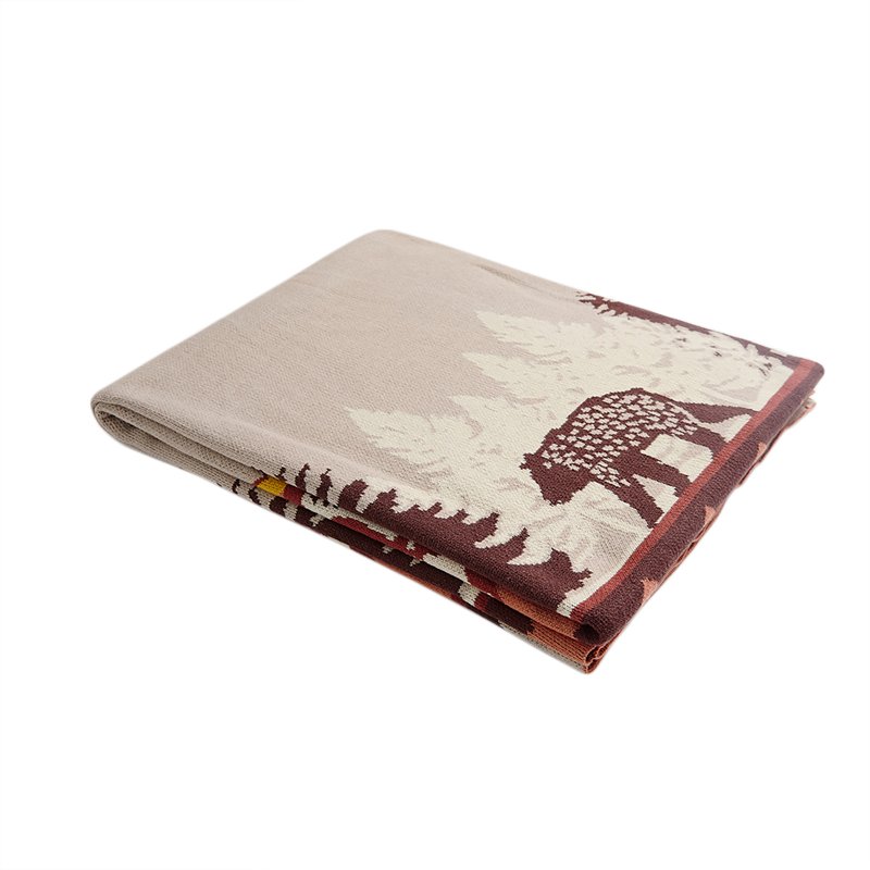 Lightweight Cotton Blanket Modern Farmhouse Comfortable Breathable Super Soft Throw Blanket For Couch Sofa Bed coffee 130 x 160cm