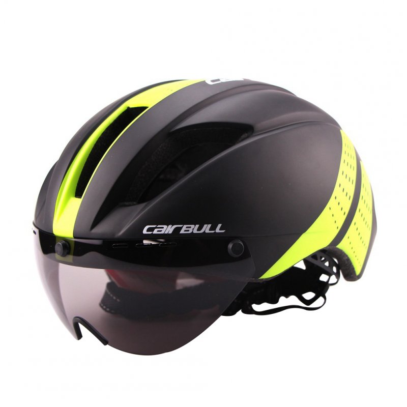 Lightweight Unisex Cycling Helmet with Detachable Magnetic Goggles Aerodynamic Helmet for Motorcycle Bike Riding  dark green_L (58-62CM)
