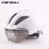 Lightweight Unisex Cycling Helmet with Detachable Magnetic Goggles Aerodynamic Helmet for Motorcycle Bike Riding  dark green M  54 58CM 