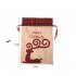 Linen Christmas Candy Gift  Bag Tote Bag Plaid Side Drawstring Pocket Gift For Children santa claus