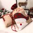 Linen Christmas Candy Gift  Bag Tote Bag Plaid Side Drawstring Pocket Gift For Children santa claus