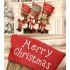 Linen Cloth Christmas Stockings With Santa Claus Snowman Reindeer Pattern For Christmas Decorations W516 Santa Claus Long Feet Christmas Stocking