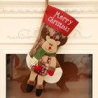 Linen Cloth Christmas Stockings With Santa Claus Snowman Reindeer Pattern For Christmas Decorations W515 reindeer Long Feet Christmas Stocking