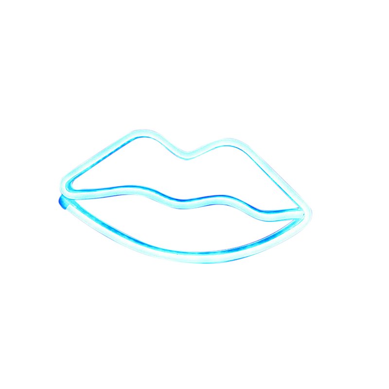Lips Sign Desktop Lamp USB Or Battery Powered Night Light IP45 Waterproof Hanging Lips Wall Decoration For Living Room Bedroom Gaming Room Bedside Table blue